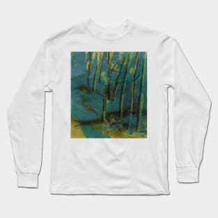 Golden-blue abstract Long Sleeve T-Shirt